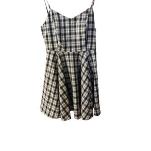 Plaid black mini dress